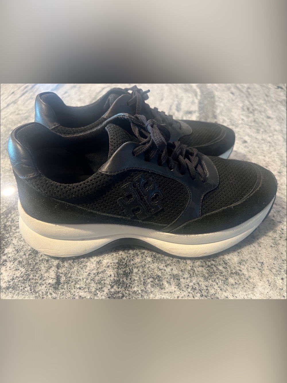 Tory Burch Black & White Platform Sneakers